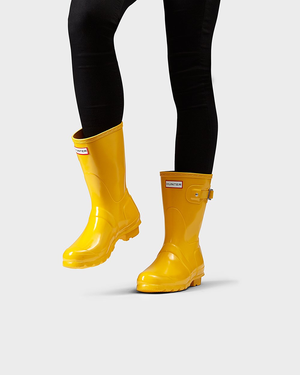 Galochas Curtas Hunter Feminina Amarelas - Original Gloss - 94WKDNSGP